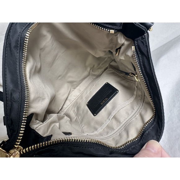 TUMI Voyageur Capri Crossbody Black Nylon Travel Bag Gold Hardware - Picture 8 of 10